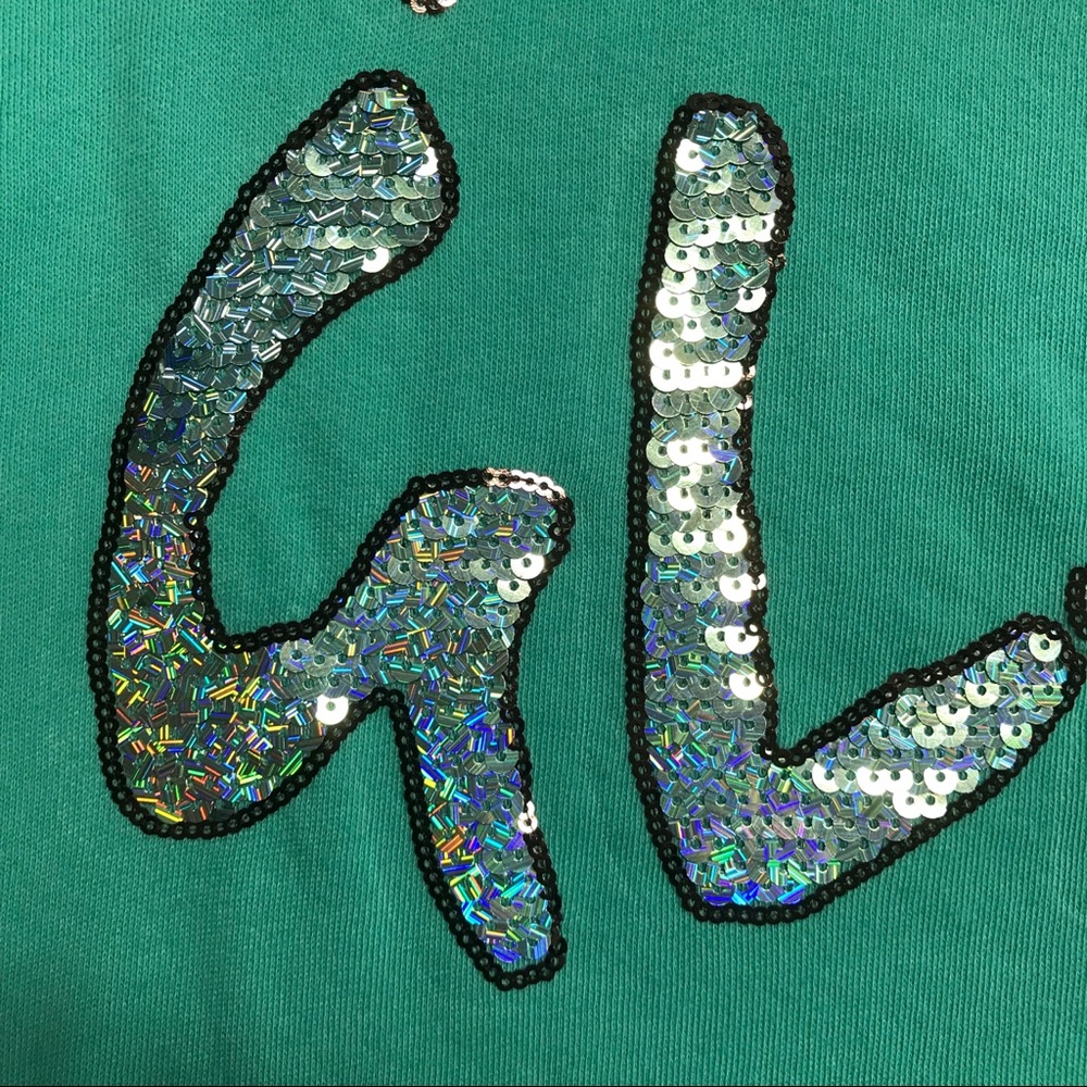Juicy Couture Instaglam Sequin Sweater Teal New - Picture 3 of 4